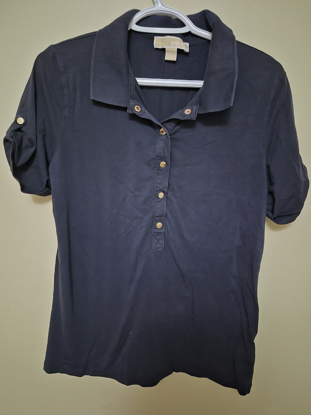 MICHAEL Michael Kors Navy Button-Front Polo Shirt